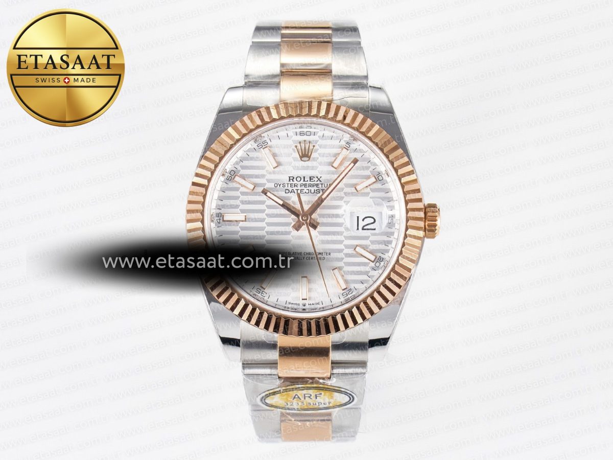 Rolex DateJust 41 126331 ARF 1:1 Best Edition 904L Steel Silver Textured Dial on SS/RG Oyster Bracelet SH3235（Gain Weight） - Görsel 3
