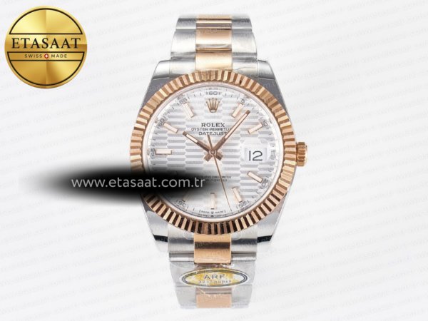 Rolex Datejust 41 126331 ARF Gümüş Dokulu Kadran Ağır Kasa Eta Saat - 1:1 Süper Klon Replika Saat