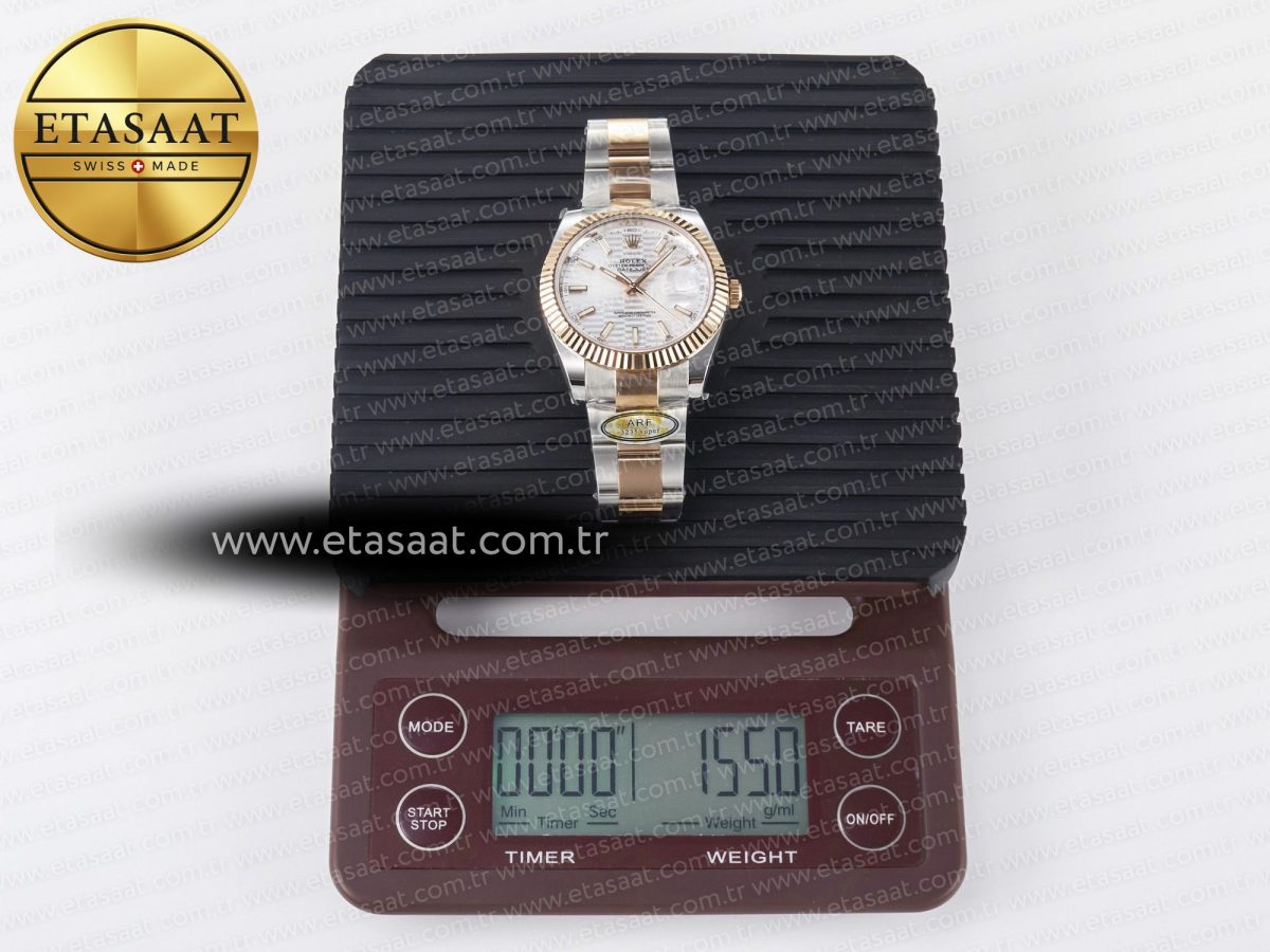 Rolex DateJust 41 126331 ARF 1:1 Best Edition 904L Steel Silver Textured Dial on SS/RG Oyster Bracelet SH3235（Gain Weight） - Görsel 35