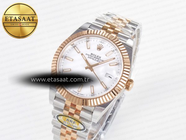 Rolex DateJust 41 126331 ARF 1:1 Best Edition 904L Steel White Dial on SS/RG Jubilee Bracelet SH3235(Gain Weight)
