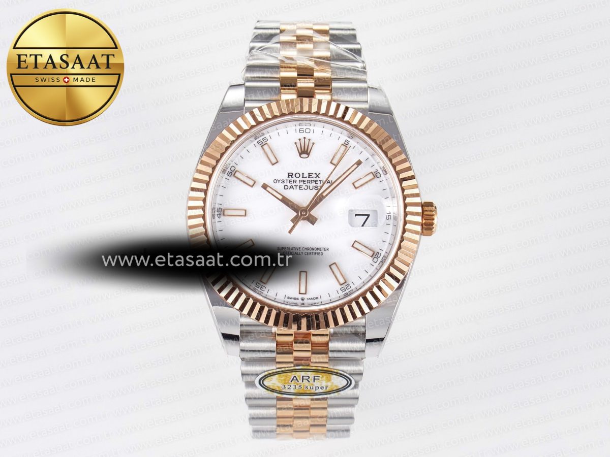 Rolex DateJust 41 126331 ARF 1:1 Best Edition 904L Steel White Dial on SS/RG Jubilee Bracelet SH3235（Gain Weight） - Görsel 3