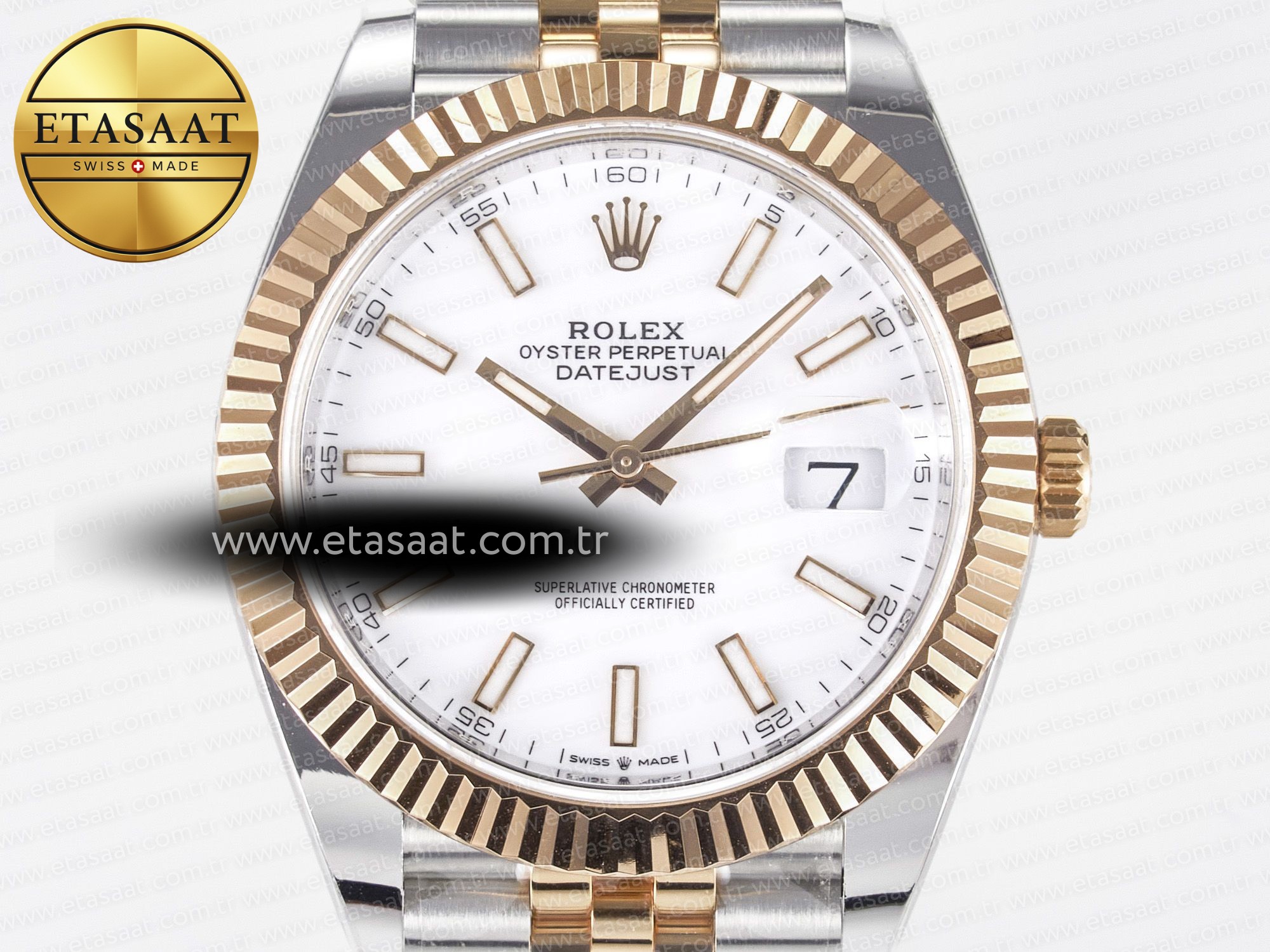 DateJust 41 126331 ARF 1:1 Best Edition 904L Steel White Dial on SS/RG Jubilee Bracelet SH3235(Gain Weight) - Resim 4 Rolex DateJust 41 126331 ARF 1:1 Best Edition 904L Steel White Dial on SS/RG Jubilee Bracelet SH3235(Gain Weight) - Görsel 4
