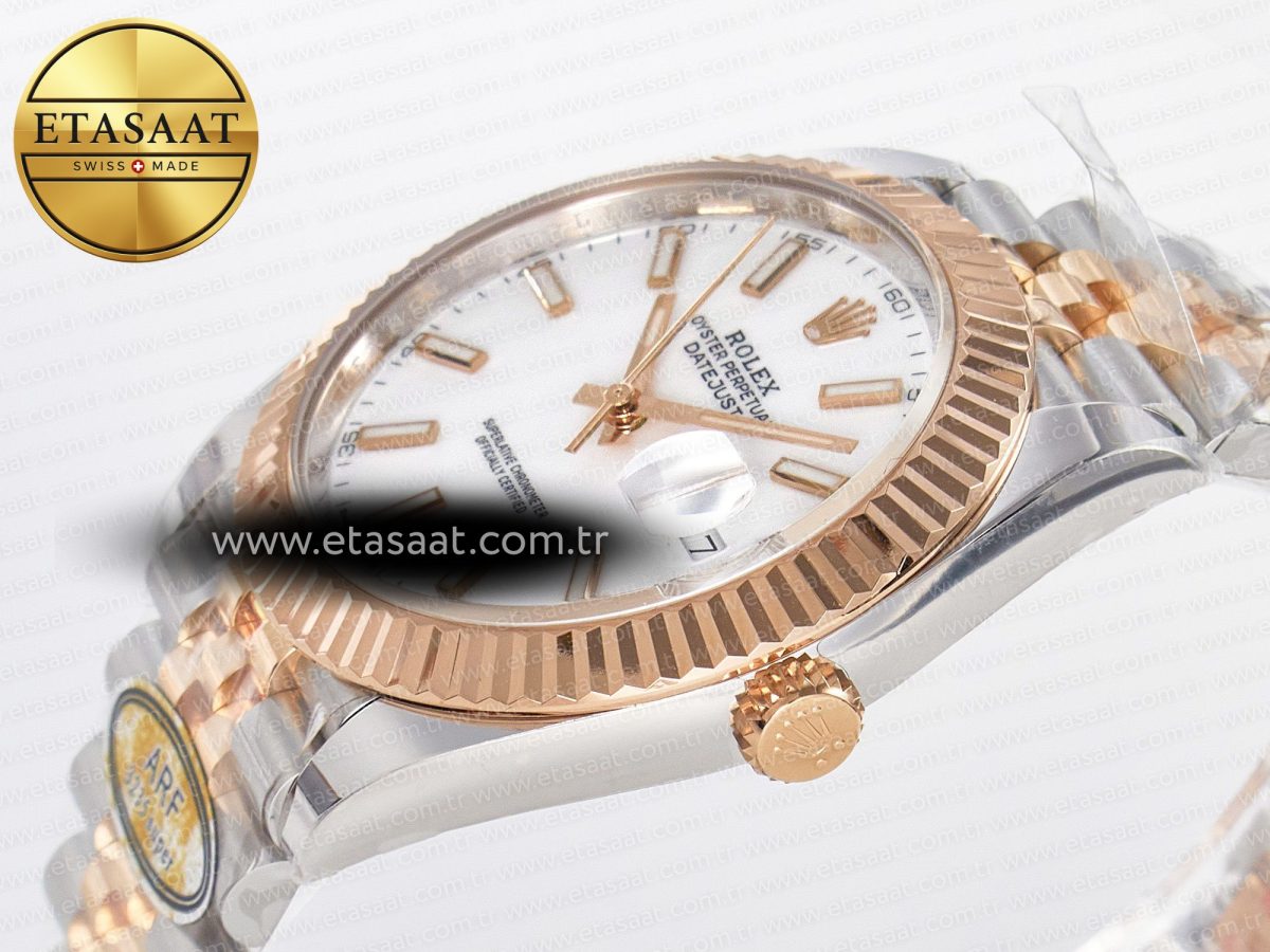 Rolex DateJust 41 126331 ARF 1:1 Best Edition 904L Steel White Dial on SS/RG Jubilee Bracelet SH3235（Gain Weight） - Görsel 6
