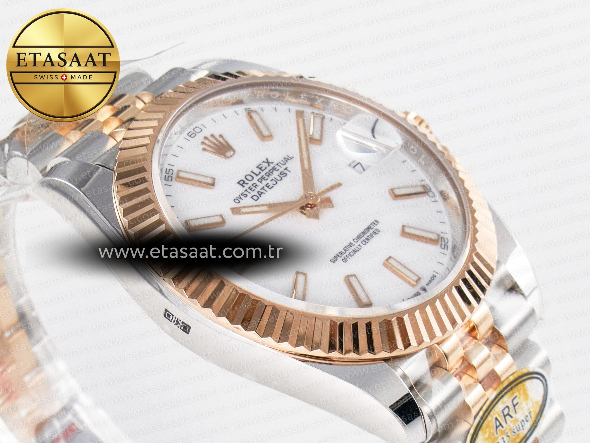 DateJust 41 126331 ARF 1:1 Best Edition 904L Steel White Dial on SS/RG Jubilee Bracelet SH3235(Gain Weight) - Resim 7 Rolex DateJust 41 126331 ARF 1:1 Best Edition 904L Steel White Dial on SS/RG Jubilee Bracelet SH3235(Gain Weight) - Görsel 7