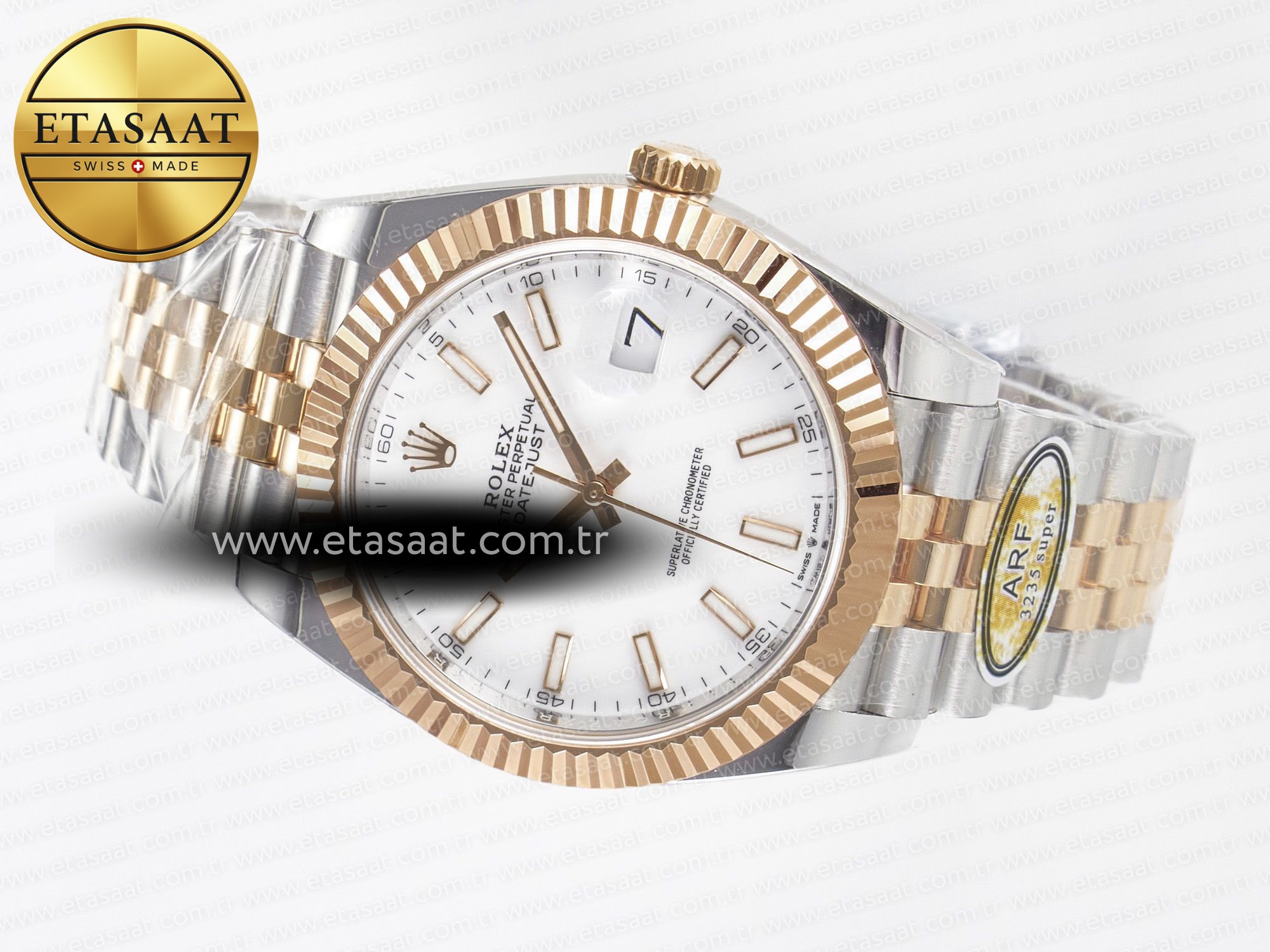 DateJust 41 126331 ARF 1:1 Best Edition 904L Steel White Dial on SS/RG Jubilee Bracelet SH3235(Gain Weight) - Resim 9 Rolex DateJust 41 126331 ARF 1:1 Best Edition 904L Steel White Dial on SS/RG Jubilee Bracelet SH3235(Gain Weight) - Görsel 9