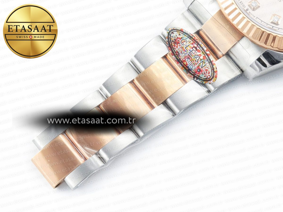 Rolex DateJust 41 126331 Clean 904L SS/RG 1:1 Best Edition Rose Gold Diamond Dial on Oyster Bracelet VR3235 - Görsel 26
