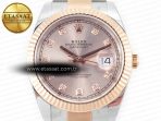 Rolex DateJust 41 126331 Clean 904L SS/RG 1:1 Best Edition Rose Gold Diamond Dial on Oyster Bracelet VR3235 - Görsel 4
