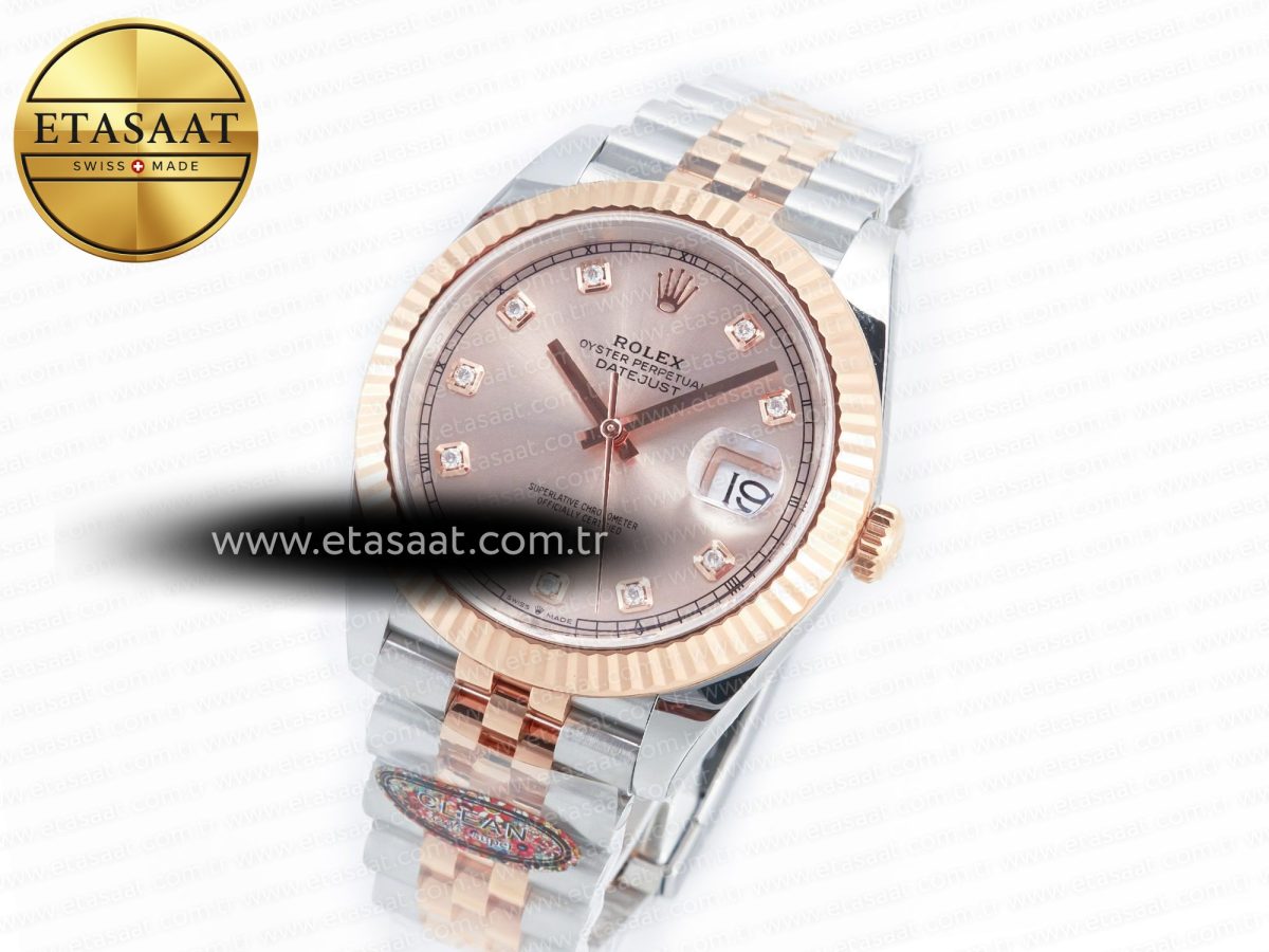 Rolex DateJust 41 126331 Clean 904L SS/RG 1:1 Best Edition Rose Gold Diamond Dial on SS/RG Jubilee Bracelet VR3235 - Görsel 1
