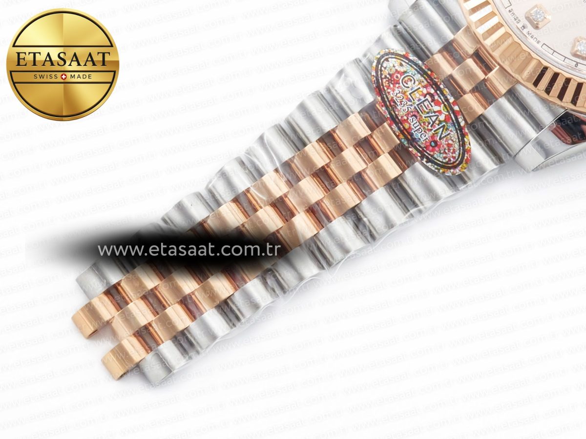 Rolex DateJust 41 126331 Clean 904L SS/RG 1:1 Best Edition Rose Gold Diamond Dial on SS/RG Jubilee Bracelet VR3235 - Görsel 25