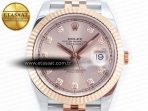 Rolex DateJust 41 126331 Clean 904L SS/RG 1:1 Best Edition Rose Gold Diamond Dial on SS/RG Jubilee Bracelet VR3235 - Görsel 4