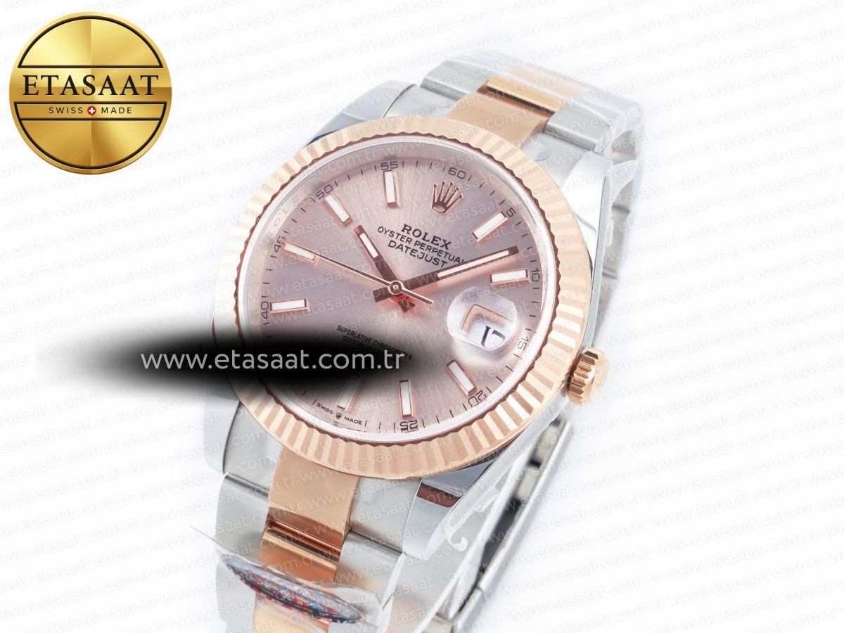 Rolex DateJust 41 126331 Clean Best Edition RG Dial Stick Markers on Oyster VR3235 - Görsel 1