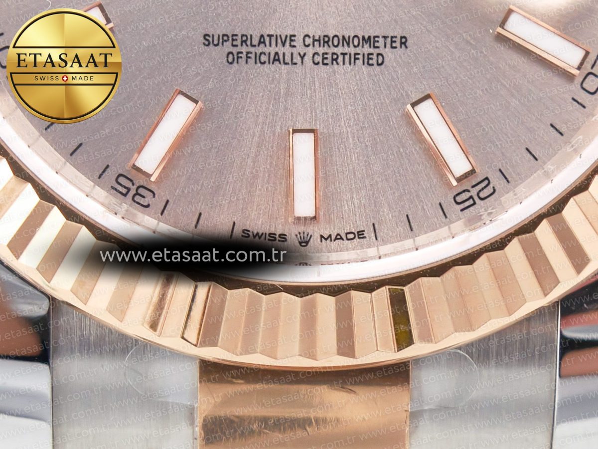 Rolex DateJust 41 126331 Clean Best Edition RG Dial Stick Markers on Oyster VR3235 - Görsel 13