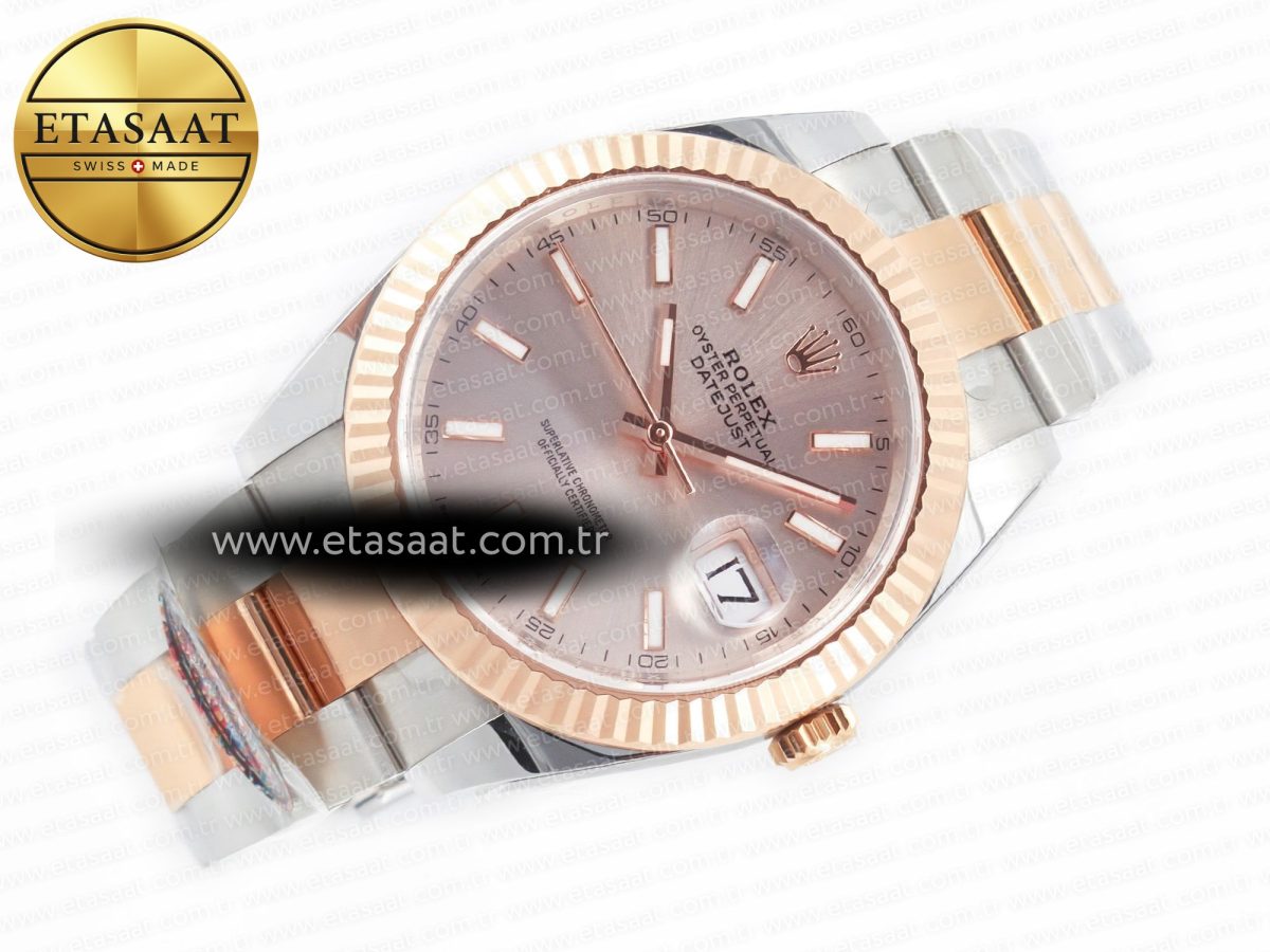Rolex DateJust 41 126331 Clean Best Edition RG Dial Stick Markers on Oyster VR3235 - Görsel 5