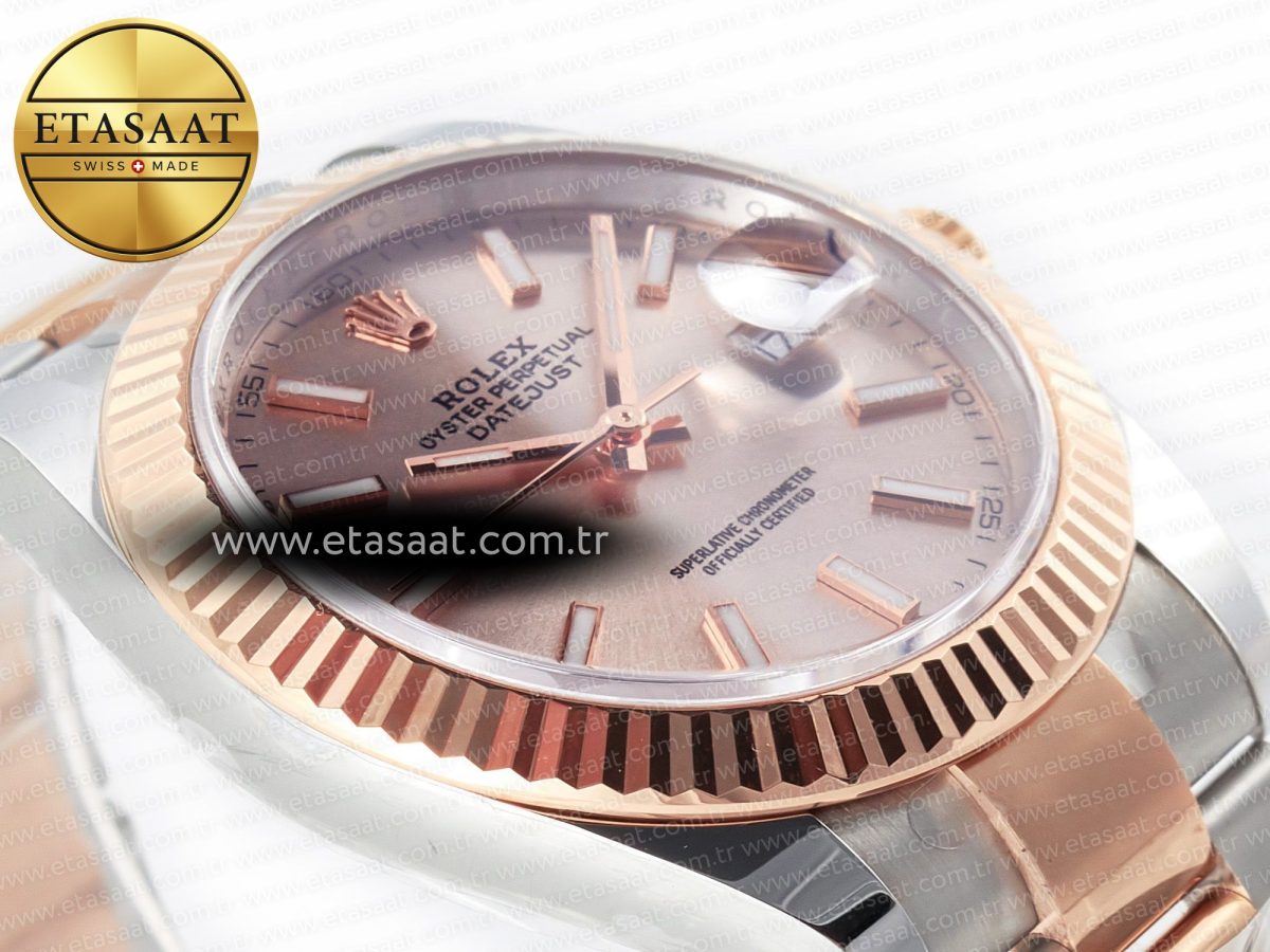 Rolex DateJust 41 126331 Clean Best Edition RG Dial Stick Markers on Oyster VR3235 - Görsel 8