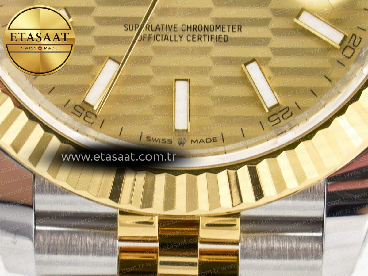 Rolex DateJust 41 126333 Clean 1:1 Best Edition 904L Steel YG Textured Dial on SS/YG Jubilee Bracelet VR3235 - Görsel 13