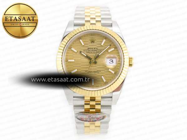 Rolex Datejust 41 126333 Clean YG Dokulu Kadran VR3235 11 Eta Saat - 1:1 Süper Klon Replika Saat