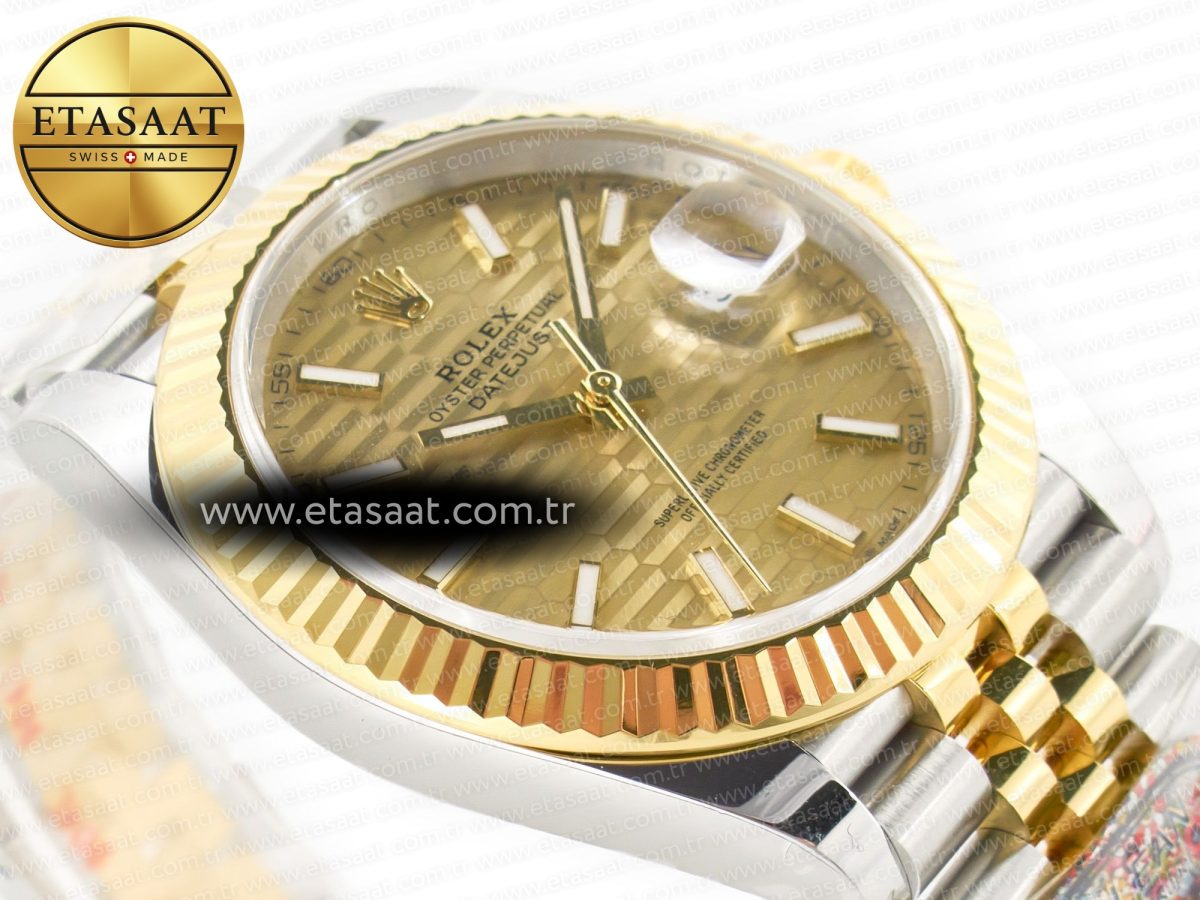 Rolex DateJust 41 126333 Clean 1:1 Best Edition 904L Steel YG Textured Dial on SS/YG Jubilee Bracelet VR3235 - Görsel 7