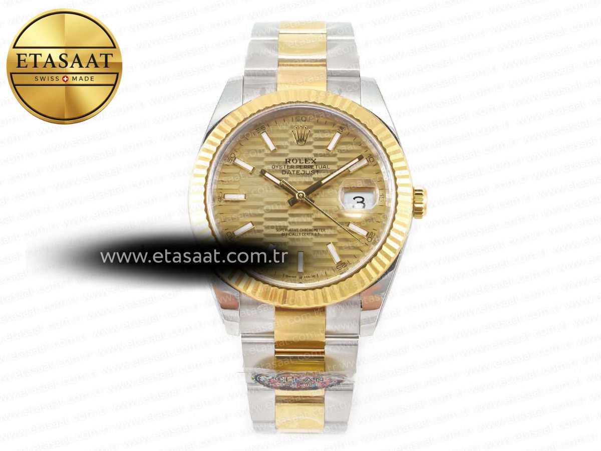 Rolex DateJust 41 126333 Clean 1:1 Best Edition 904L Steel YG Textured Dial on SS/YG Oyster Bracelet VR3235 - Görsel 3