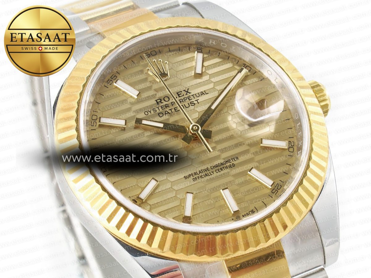 Rolex DateJust 41 126333 Clean 1:1 Best Edition 904L Steel YG Textured Dial on SS/YG Oyster Bracelet VR3235 - Görsel 5