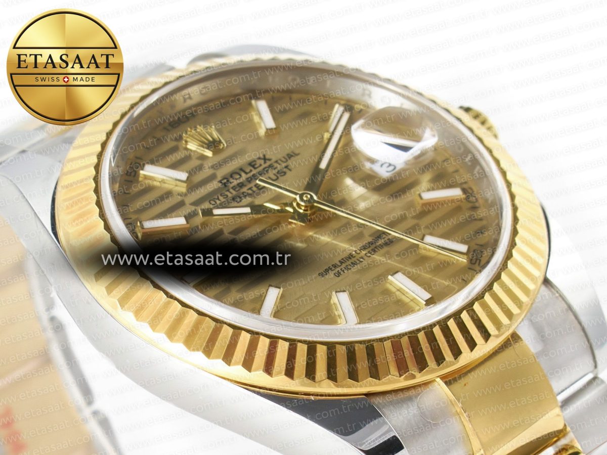 Rolex DateJust 41 126333 Clean 1:1 Best Edition 904L Steel YG Textured Dial on SS/YG Oyster Bracelet VR3235 - Görsel 7