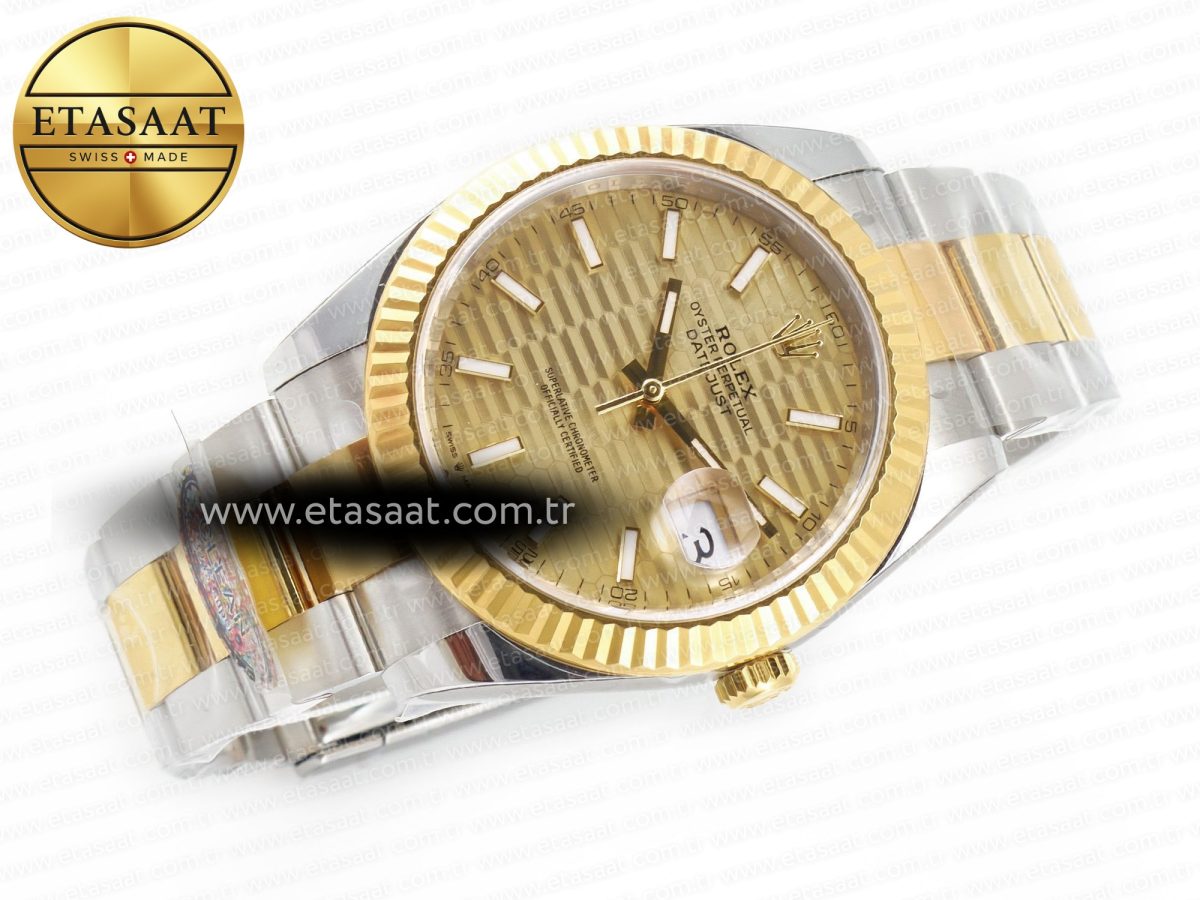 Rolex DateJust 41 126333 Clean 1:1 Best Edition 904L Steel YG Textured Dial on SS/YG Oyster Bracelet VR3235 - Görsel 8