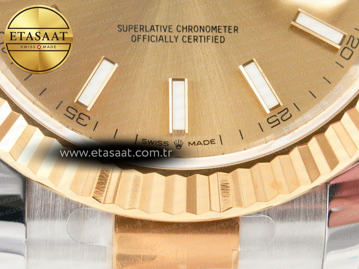 Rolex DateJust 41 126333 Clean Best Edition YG Dial Stick Markers on Oyster Bracelet VR3235 - Görsel 13
