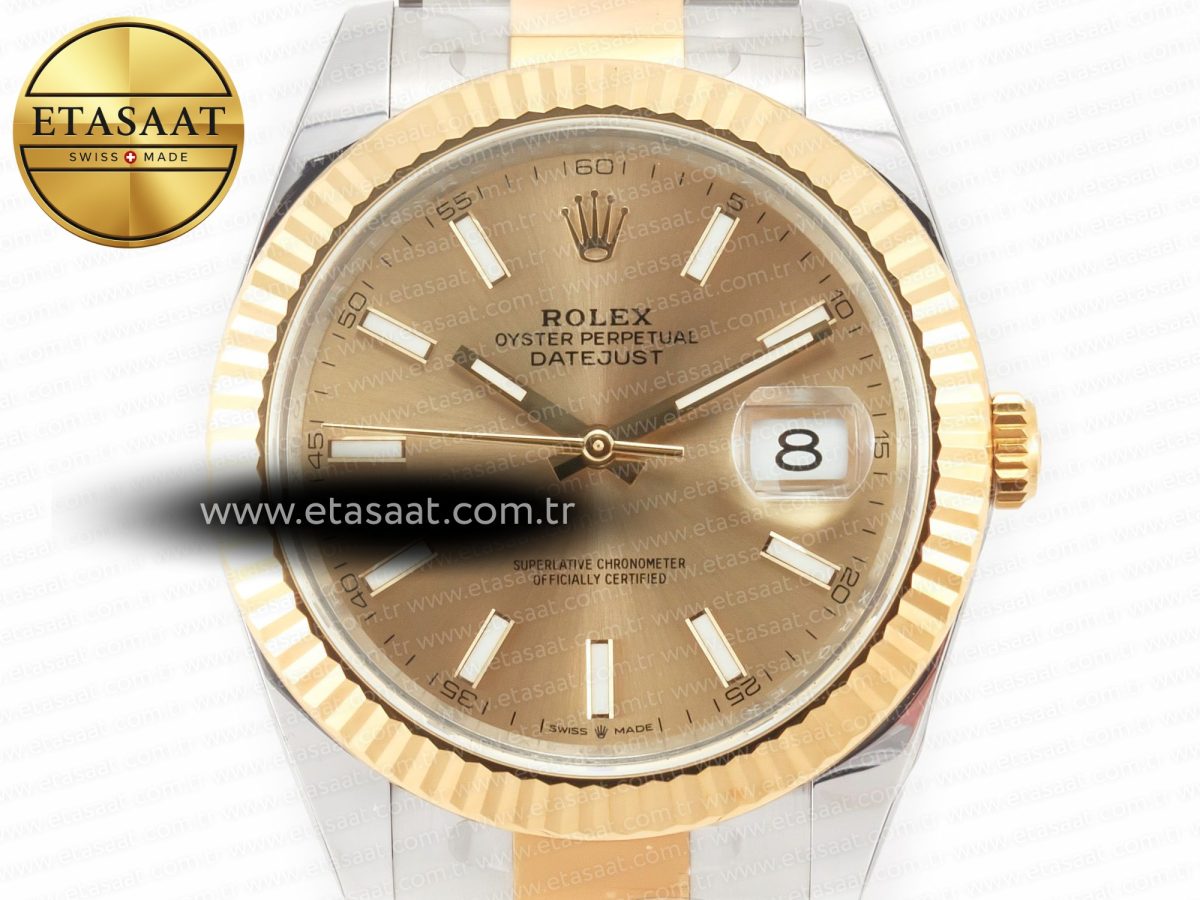 Rolex DateJust 41 126333 Clean Best Edition YG Dial Stick Markers on Oyster Bracelet VR3235 - Görsel 4
