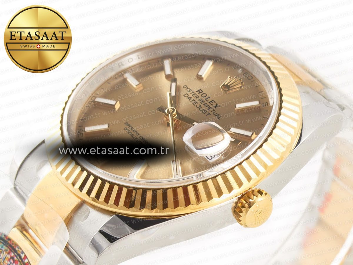 Rolex DateJust 41 126333 Clean Best Edition YG Dial Stick Markers on Oyster Bracelet VR3235 - Görsel 6