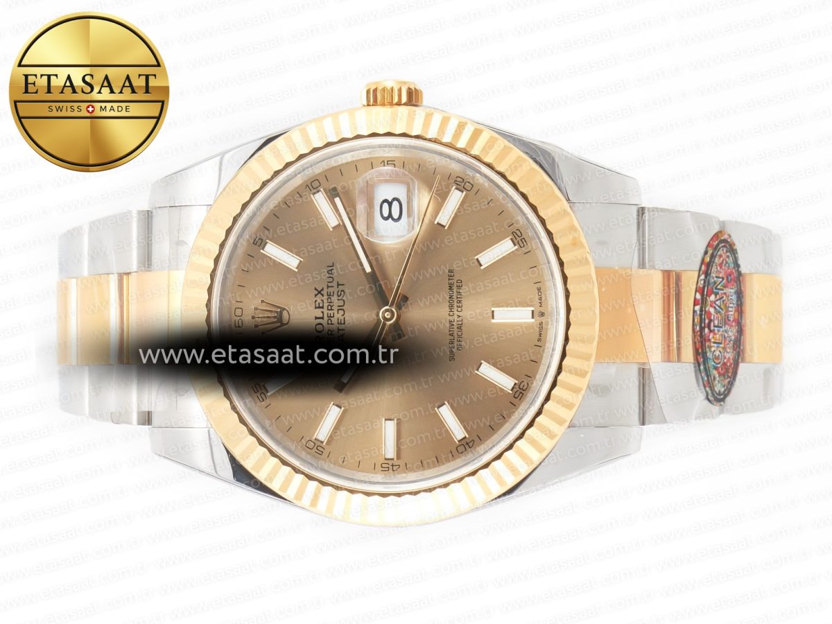 Rolex DateJust 41 126333 Clean Best Edition YG Dial Stick Markers on Oyster Bracelet VR3235 - Görsel 9