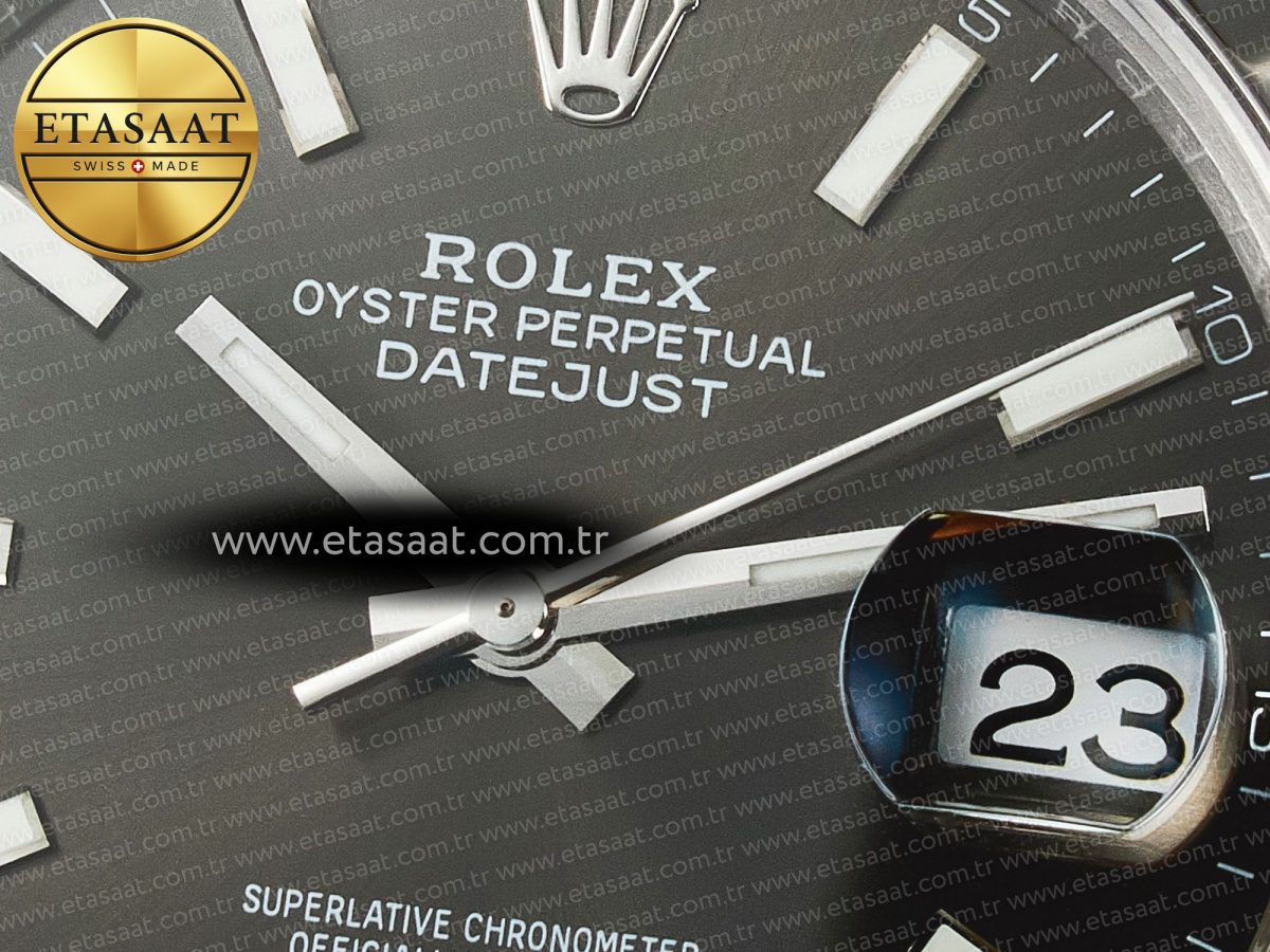 Rolex DateJust 41 126334 904L SS VSF 1:1 Best Edition Gray Dial on Oyster Bracelet VS3235 - Görsel 11