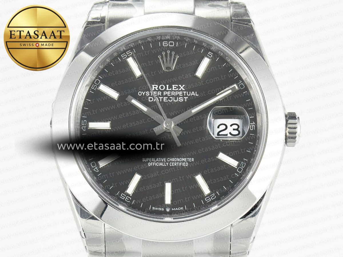 Rolex DateJust 41 126334 904L SS VSF 1:1 Best Edition Gray Dial on Oyster Bracelet VS3235 - Görsel 4