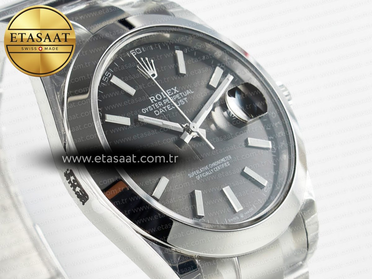 Rolex DateJust 41 126334 904L SS VSF 1:1 Best Edition Gray Dial on Oyster Bracelet VS3235 - Görsel 5