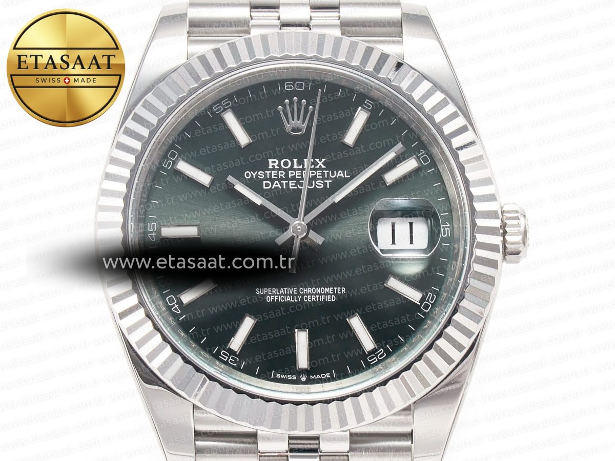 Rolex DateJust 41 126334 Clean 1:1 Best Edition 904 L Steel Mint Green Dial on Jubilee Bracelet VR 3235 - Görsel 4