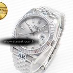 Rolex DateJust 41 126334 Fluted Bezel ARF 1:1 Best Edition 904L Steel Silver Stick Dial on Jubilee Bracelet VR3235