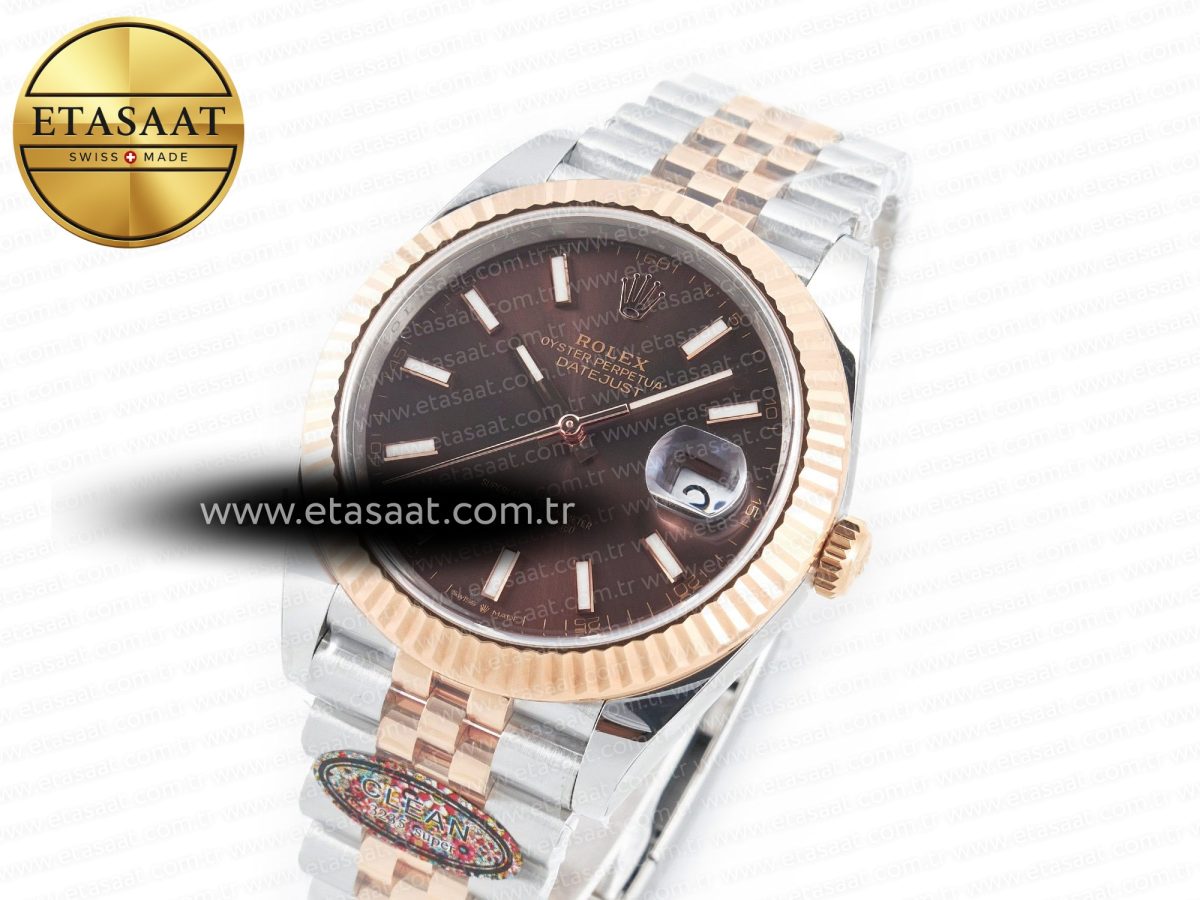 Rolex DateJust 41mm 126331 904L SS/RG Clean 1:1 Best Edition Brown Dial on Jubilee Bracelet VR3235 - Görsel 2