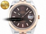 Rolex DateJust 41mm 126331 904L SS/RG Clean 1:1 Best Edition Brown Dial on Jubilee Bracelet VR3235 - Görsel 4