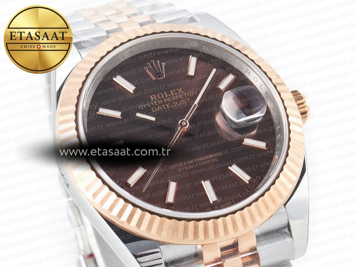 Rolex DateJust 41mm 126331 904L SS/RG Clean 1:1 Best Edition Brown Dial on Jubilee Bracelet VR3235 - Görsel 5