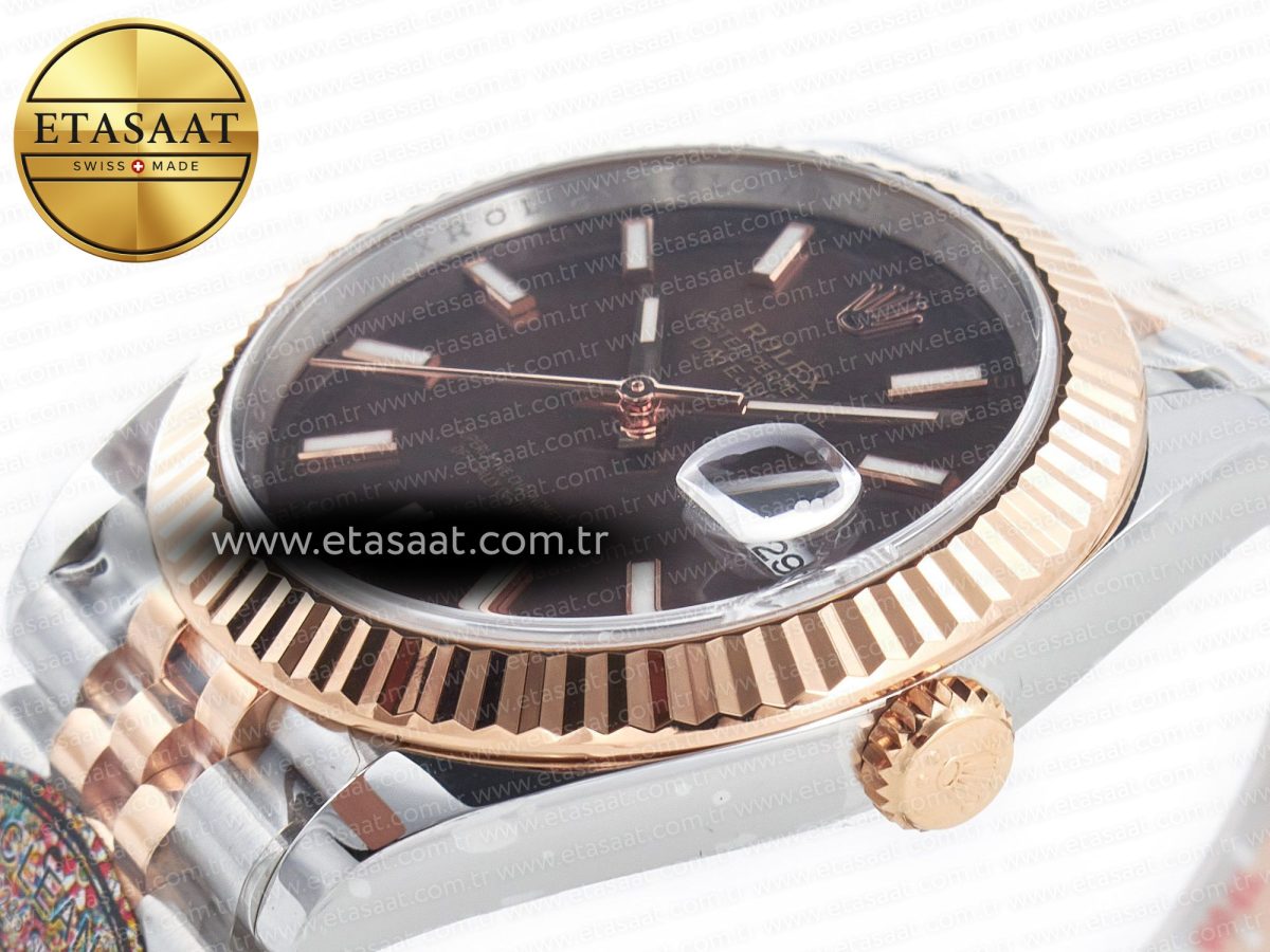 Rolex DateJust 41mm 126331 904L SS/RG Clean 1:1 Best Edition Brown Dial on Jubilee Bracelet VR3235 - Görsel 6