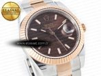 Rolex DateJust 41mm 126331 904L SS/RG Clean 1:1 Best Edition Brown Dial on Oyster Bracelet VR3235 - Görsel 5
