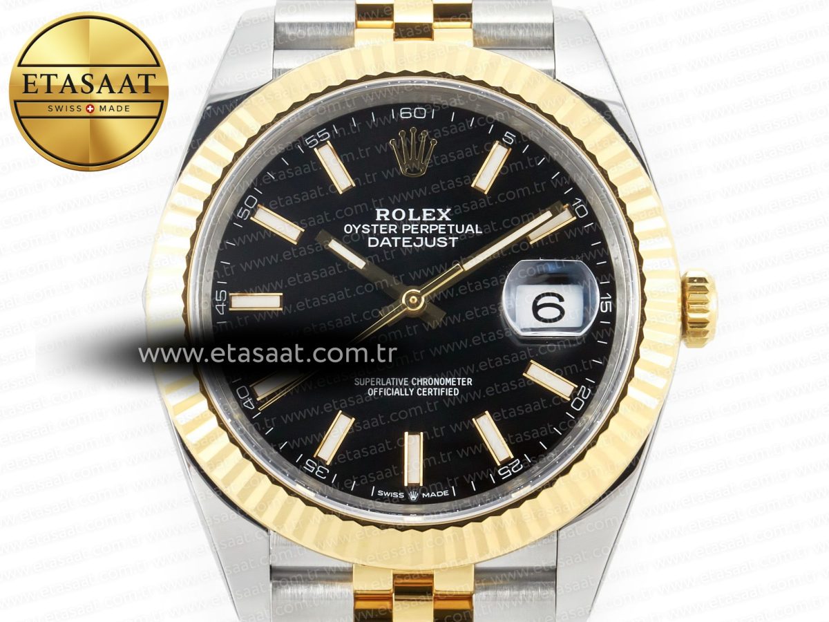 Rolex DateJust 41mm 126333 Clean Best Edition Black Stick Dial on Jubilee Bracelet VR3235 - Görsel 4
