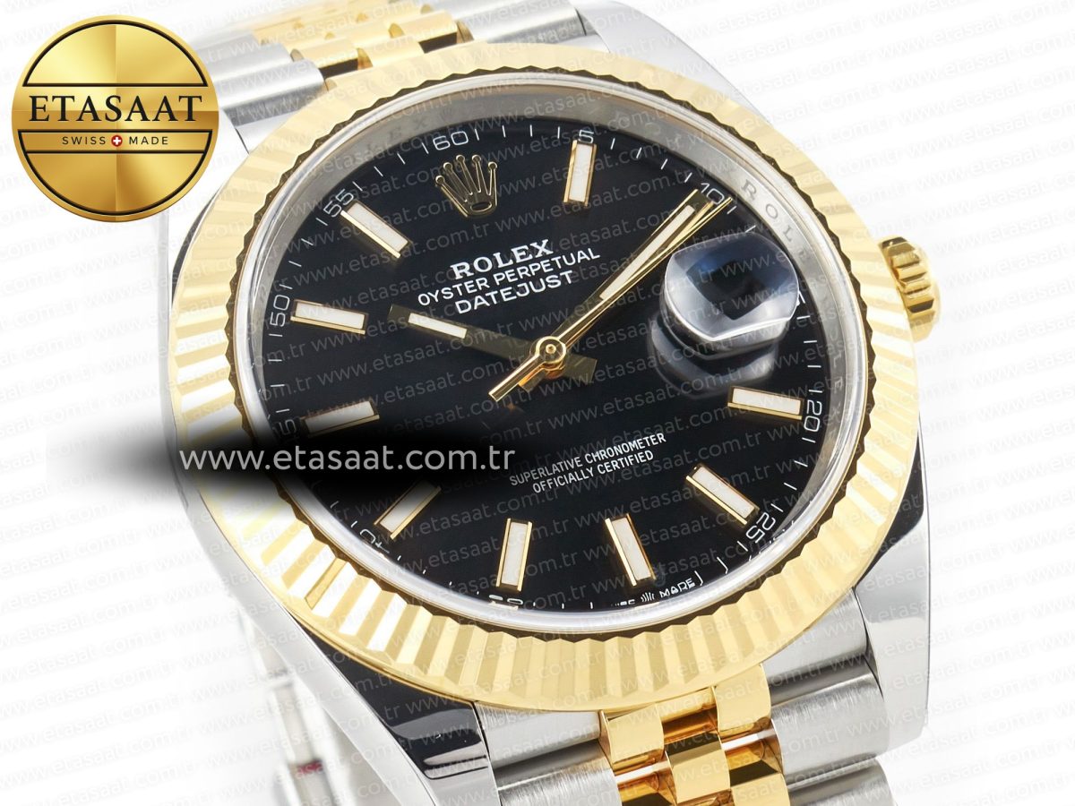 Rolex DateJust 41mm 126333 Clean Best Edition Black Stick Dial on Jubilee Bracelet VR3235 - Görsel 5