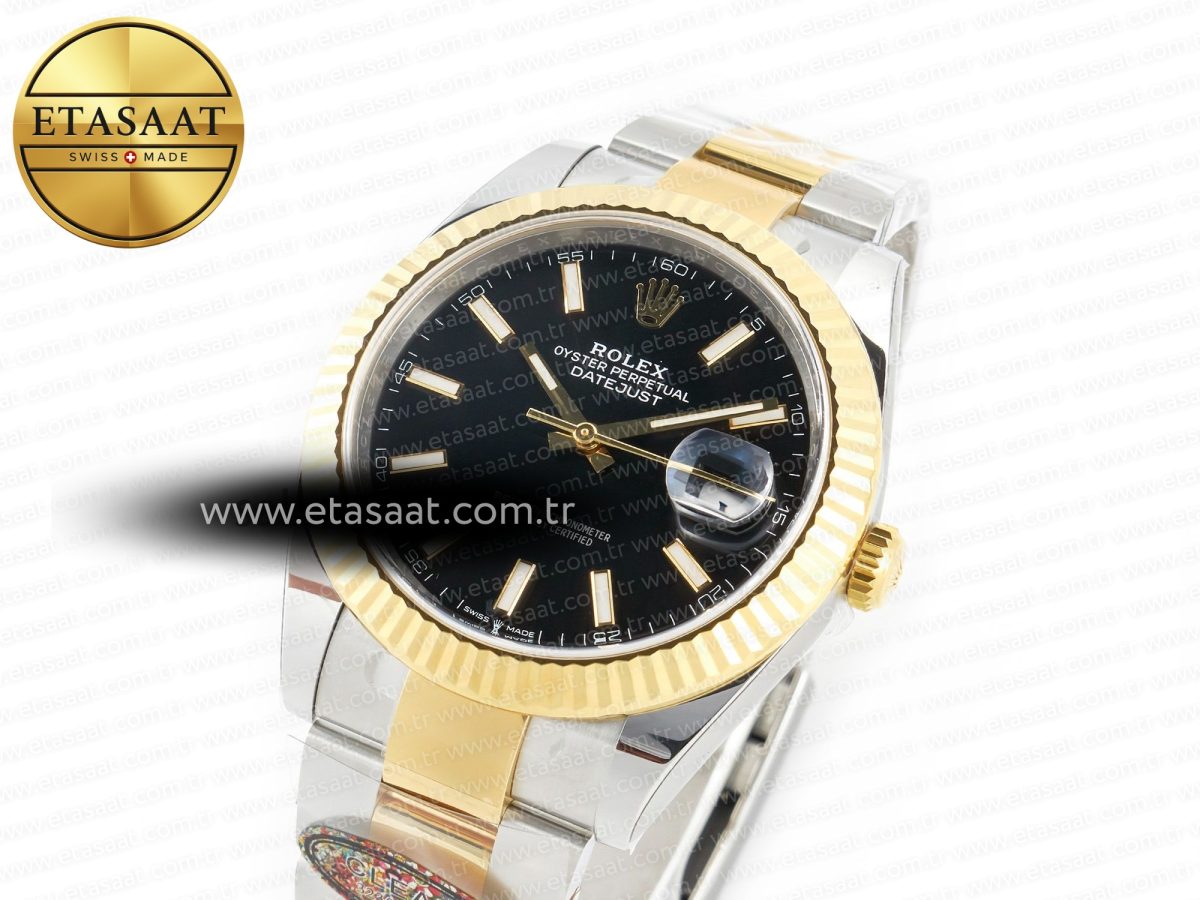 Rolex DateJust 41mm 126333 Clean Best Edition Black Stick Dial on Oyster Bracelet VR3235 - Görsel 2