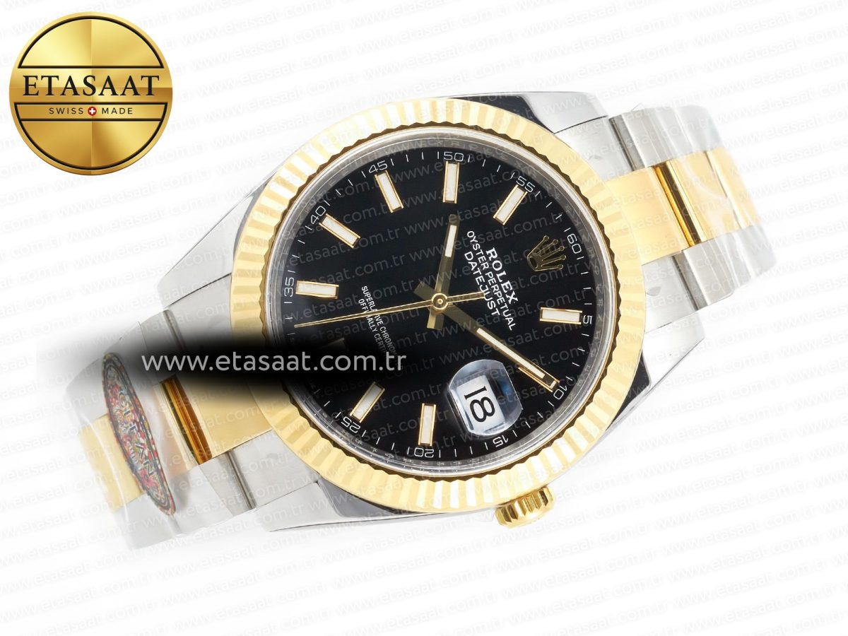 Rolex DateJust 41mm 126333 Clean Best Edition Black Stick Dial on Oyster Bracelet VR3235 - Görsel 8