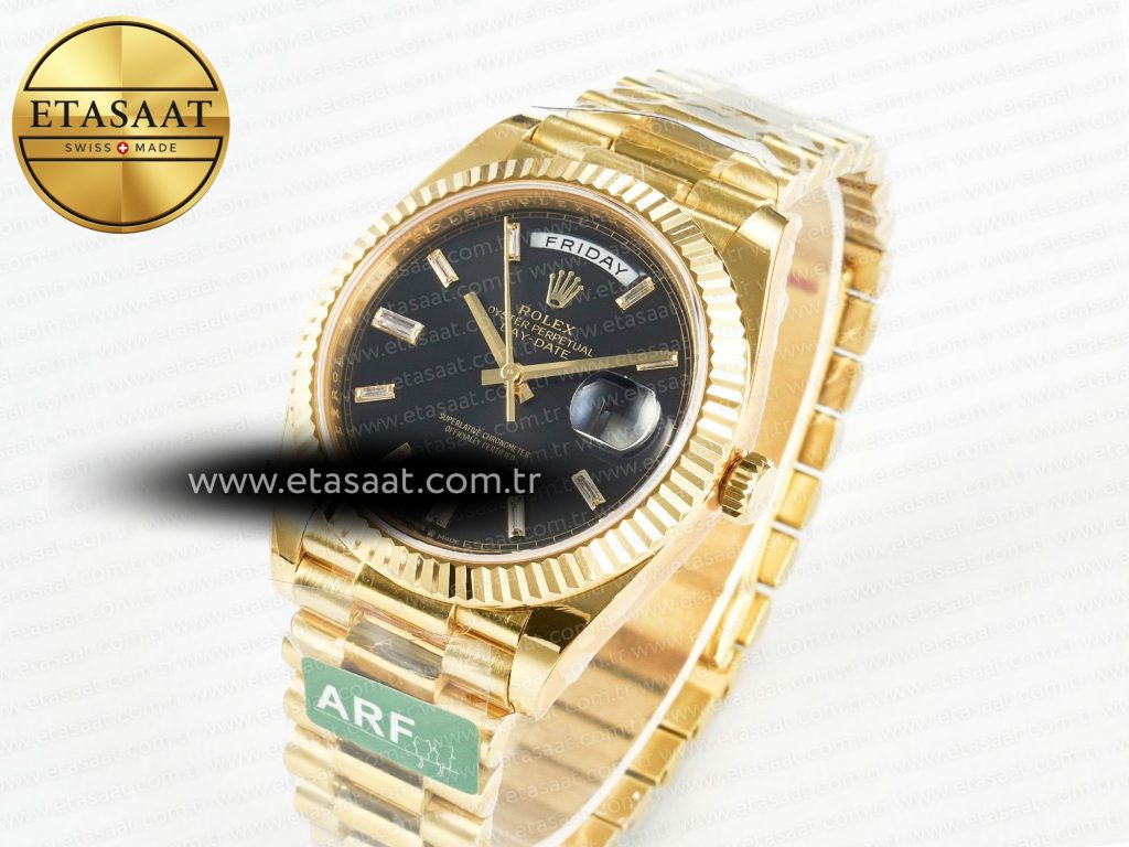 day date 40 228238 arf 904l steel black crystal diamonds bezel on president bracelet vr32551