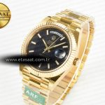 Rolex DayDate 40 228238 ARF 904L Steel Black Stick Dial on President Bracelet VR3255