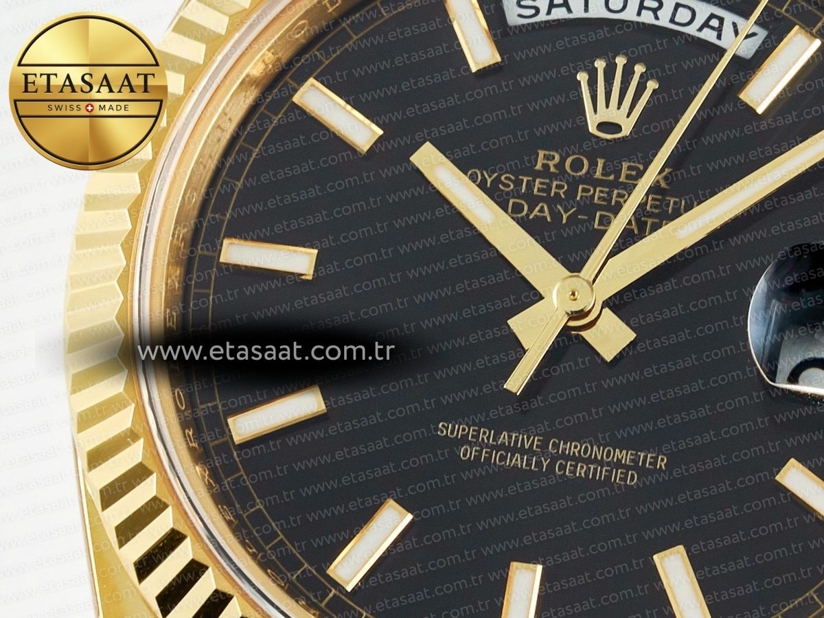 Rolex DayDate 40 228238 ARF 904L Steel Black Stick Dial on President Bracelet VR3255 - Görsel 10