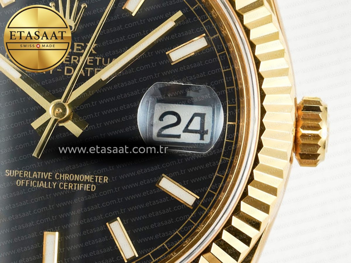 Rolex DayDate 40 228238 ARF 904L Steel Black Stick Dial on President Bracelet VR3255 - Görsel 12