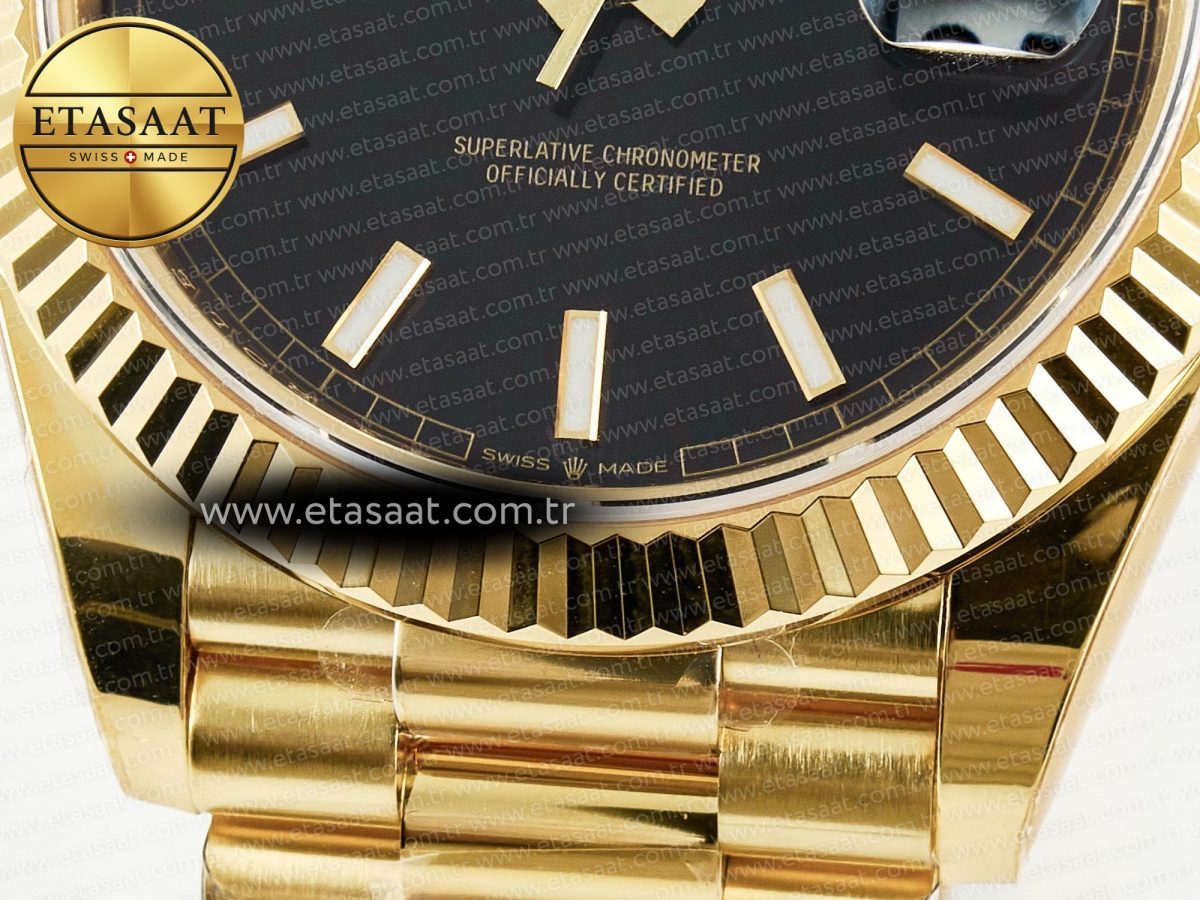 Rolex DayDate 40 228238 ARF 904L Steel Black Stick Dial on President Bracelet VR3255 - Görsel 13