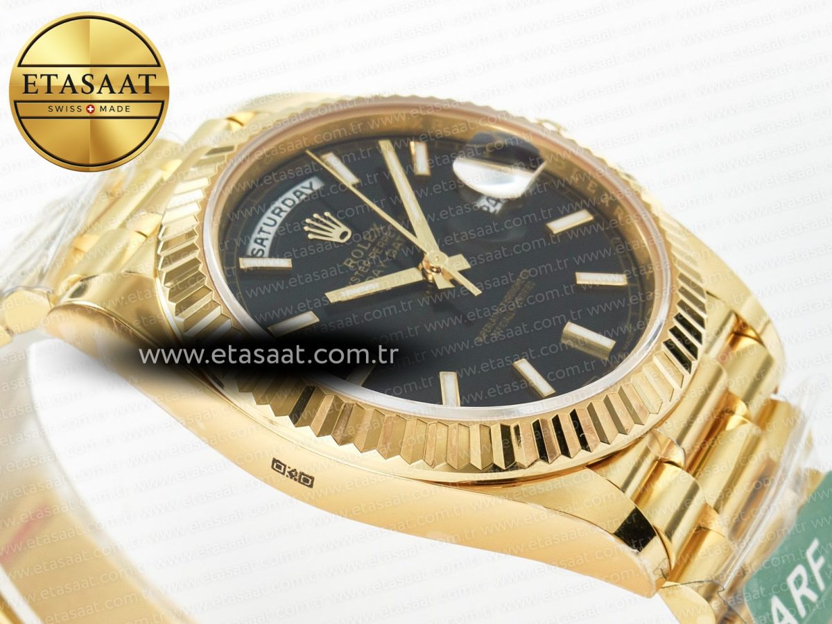Rolex DayDate 40 228238 ARF 904L Steel Black Stick Dial on President Bracelet VR3255 - Görsel 7