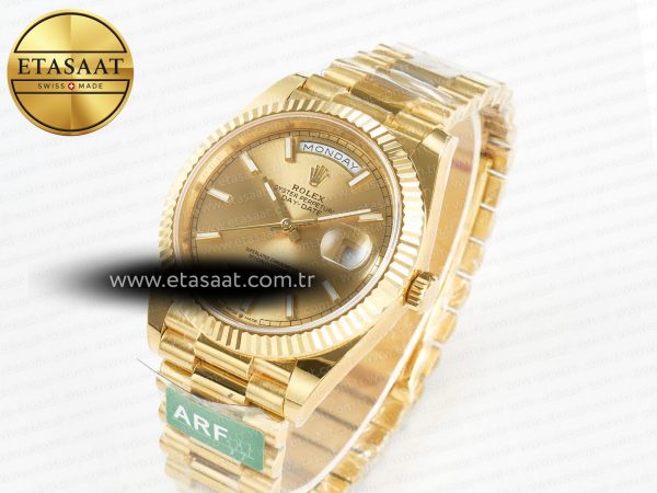 Rolex DayDate 40 228238 ARF 904L Steel Gold Stick Dial on President Bracelet VR3255